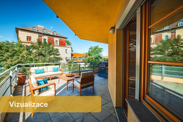 Prodej bytu 2+kk Praha 6 - Břevnov - terasa
